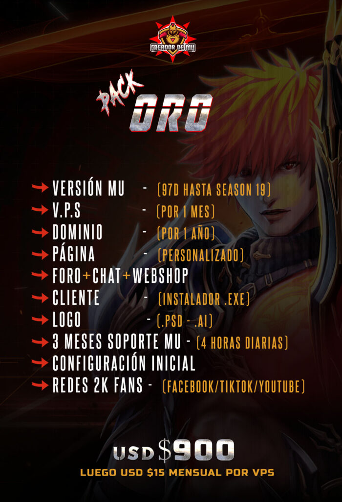 PACK ORO mu online